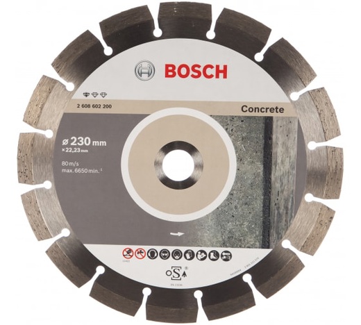 Описание алмазного диска BOSCH Standard for Concrete 230x2,3x22,23